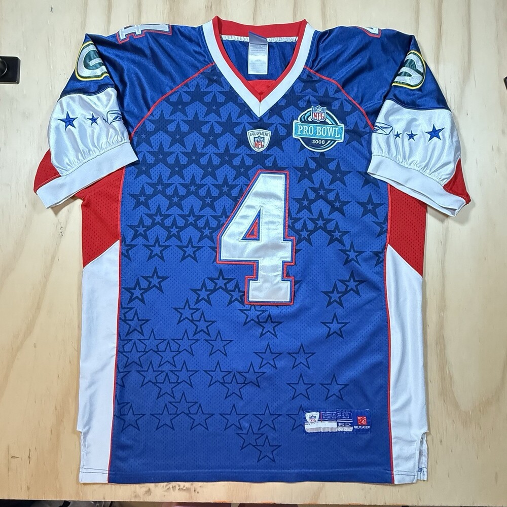 VTG NFL Brett Favre 2008 Pro Bowl Jersey Green Bay Packers Reebok SZ 52